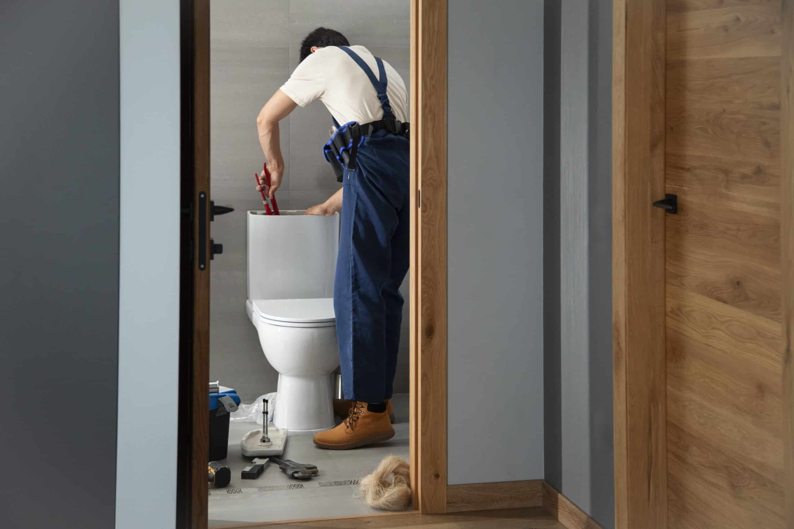 Licensed plumber installing a bidet seat at a client's home in Perth